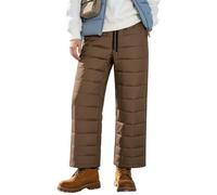 Pantalon Femme Hiver Jambe Large Doudoune Chaude Coupe-Vent Matelassée | Tissu matelassé chaud, taille élastique, coupe-vent, jambe large, parfait pour hiver en extérieur