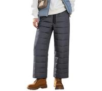 Pantalon Femme Hiver Jambe Large Doudoune Chaude Coupe-Vent Matelassée | Tissu matelassé chaud, taille élastique, coupe-vent, jambe large, parfait pour hiver en extérieur