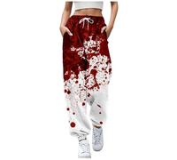 Pantalon Femme Jogging, Costume Halloween Adulte Femme Jogging Sport Large Taille Haute Elastique Pantalon De Détente Imprimé Halloween Sweatpants Pants Baggy Décontracté Confortable avec Poches