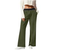 Pantalon Femme Large Taille Haute Elastique de Sport Yoga Jambe Droite Fluide Ete Protection Solaire UPF 50+ Chic Elegant Décontracté Palazzo Pantalon pour Travail Gym Fitness Loisirs