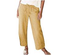 Pantalon Femme Lin - Pantalon Femme en Coton Confortable pour Tenue Quotidienne Décontractée et Sortie Shopping