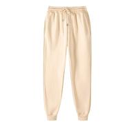 Pantalon Femme molletonné Taille élastique avec Cordon Poches latérales Coupe Droite Jogging décontracté Chaud en Polyester Doux pour Sport détente Maison Hiver et Printemps Grande Taille