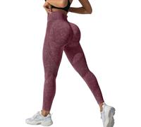 Pantalon Femme,Pantalon de Sport Femme,Women's Wash Hip Tight Fitness Pants Pantalon Femmes Taille Haut (Wine, M)