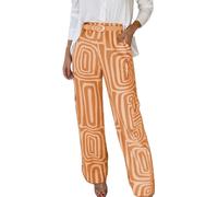 Pantalon Femme Sport Grande Taille Hiver Pantalon Femme Jogging Baggy Chic Et Elegant Confort Rayé Imprimé La Mode DéContracté Taille Haute Large Fluide (Red, L)