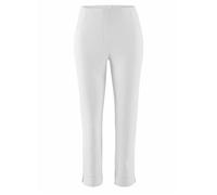 Pantalon femme Stehmann Loli-602W blanc - Chino slim 6/8 taille mi-haute extensible XL