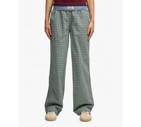 Superdry & Co Pantalon femme Mini Check coton bleu marine/jade/blanc Taille 36