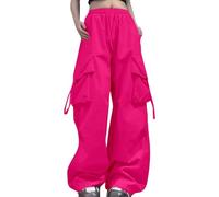 Pantalon Femme Taille Elastique Cargo Multi-Poches Blanc Randonnee Ample Chic Élégant Militaire Randonnée Convertible Pantalons De Y2k Léger Palazzo Gaze Coton