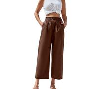 Pantalon Femme Taille Elastique Pantalon Lin Femme Été Mode Equitation Fluide Ample Chic Et Elegant Vetements Large Haute Noir En Plage Tailleur Ensemble Beige Oversize Leger Dentelle Confortable