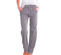 Pantalon Femme Taille Haute Large Cordon élastique, Poches Confort