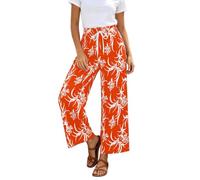 Pantalon Femme Taille Haute Palazzo Large Imprimé Décontracté Coupe Fluide Ample Style Mode Élégant pour Sortie Voyage Été