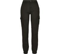 Urban Classics Pantalon cargo femme, Taille haute, chevilles resserrées, poches plaquées, Noir 26