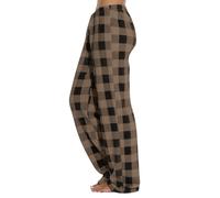 Pantalon Femme Velours Cotelé Humour Pantalon Pyjama Rigolo Noel Personnalisé Adulte Chaud Gaze Vêtements de Sport pour Bas Elastique Pyjama Femme Carreaux Marron L