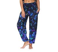 Pantalon Yoga Femmes Fluide Bouffant Pantalon Fluide Femme été Taille Haute Harem Pantalon Sport Femme Bloomers Sarouel Pants D'été Floral Imprimer Élastiquée Taille Yoga Sport Leggings