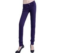 Pantalon Fille Femmes Beaucoup De Couleurs Quotidien Pantalon Printemps Super Stretch Jeans, Violet foncé 4, 28