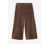 Pantalon fille large en velours chocolat 7A