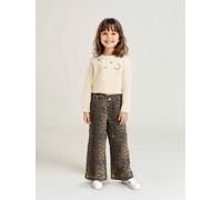 VERTBAUDET Pantalon Fille Large imprimé Léopard Beige 4A