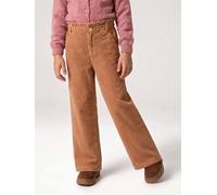 Pantalon fille large velours côtelé style paperbag camel 12A