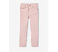Pantalon fille slim morphologique fin rose poudré 8A