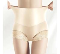 Pantalon fin en dentelle pour femme taille haute sans couture conçu pour un usage d'été respirant et un soutien doux du ventre (L abricot)