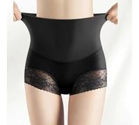 Pantalon fin sans couture taille haute pour femme, conçu pour un port d'été respirant et un soutien doux du ventre (taille XL, noir)