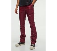 Pantalon flare slim enduit homme - cherry - 30, cherry