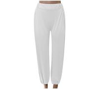 Pantalon Fluide Blanc Femme Ete Leger Portefeuille Baggy Bleu Marine Vetements Bas De Jogging Stretch Vêtement Vêtements Noir Hippie Grande Taille Yoga Sarouel Resserré Cheville Ample