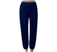 Pantalon Fluide Blanc Femme Souple Sarouel Homme Été Leger Grande Taille Pantacourt Ample Vetement Safari Leggings De Yoga Ete Portefeuille a Nouer Bleu Marine Thailande Bouffant Pantalons Et Pilates