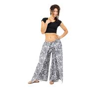 Pantalon fluide bohème chic cachemire coton blanc Kalinda S - (34-36)