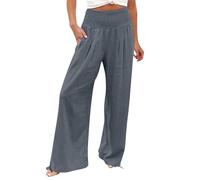 Pantalon Fluide Femme Été Chic Ample Grande Taille Pantacourt Elastique Large Ete Leger Jupe Culotte Coton Chino Corsaire Sarouel Tailleur Cuisine Vetement Mode Et Elegant Sport Toile,B-Grey,M