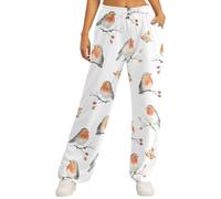 Pantalon Fluide Femme éTé De Travail Pantalon décontracté féminin à imprimé intégral pour Un Style Quotidien Tendance et Confortable (White, XXXL)