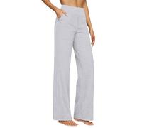 Pantalon Fluide Femme Été en Lin et Coton Taille Élastique Large avec Poches Casual Confort