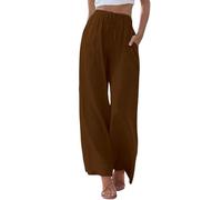 Pantalon Fluide Femme Été Large Couleur Pure Pantalon Femme Taille Elastique Cordon De Serrage avec Poches Respirante Pantalons De Sport Casual Leger Polyvalent Mode Confort