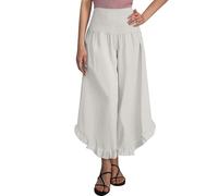 Pantalon Fluide Femme Été Pantalon Femme Blanc Lin Elargisseur Marron Noir Gaze De Coton Grande Taille Large Ete Pantacourt Rose Leger 7/8Eme Indien Fuselé Bermuda Oversize D'Été Pantalons D'Ete Chic