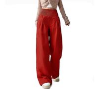 Pantalon Fluide Femme Été Pantalon Femme Corsaire Bleu Marine Blanc Chic Et Elegant 7/8 Ete Sarouel Tenue Indien Leger Lin Palazzo Coton 2XL Noir De Plage Pantacourt Combi D'Été en Pas Cher Aéré