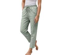 Pantalon Fluide Femme Été Pantalon Femme Pantacourt Coton Lin Le Taille Elastique Chic Bermuda Long Portefeuille A Nouer D'Ete Senior Large Pantalons De Sport Boheme Doux 3/4 Blanc Et Elegant 3XL