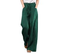 Pantalon Fluide Femme Été Pantalon Lin Femme Bleu Marine Bloomer en Taille Elastique 7/8 Sarouel Grande Large Pantacourt Coton Leger Chino Chic Noir Imprimé Blanc 7/8Eme XL Indien Sport Léger Senior