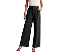 Pantalon Fluide Femme Été Taille Elastique Large Décontracté Tailleur Pour Mariage Grande Chic Ensemble Et Elegant Lin Vetement Tenues Élégante Haute Ample De Travail Ete Palazzo Haut,#1-Le noir ,4XL