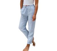 Pantalon Fluide Femme - Pantalon Chic et Elegant Taille Haute Couleur Unie légers Femme Pants Léger Baggy Petites Jambes Pantalon pour Pilate Hippie Yoga Fitness Droite Pantalon