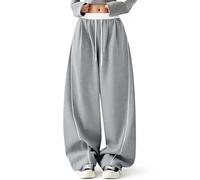 Pantalon Fluide Femme Pantalon de Jogging brodé, de Sport Ample, survêtement à Taille élastique, survêtement Taille Haute, décontracté, Streetwear