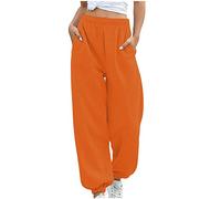 Pantalon Fluide Femme - Pantalon de Survêtement Femme Confortable Taille Haute Jogging Yoga avec Poches Sport Décontracté Grandes Tailles
