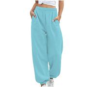 Pantalon Fluide Femme - Pantalon de Survêtement Femme Confortable Taille Haute Jogging Yoga avec Poches Sport Décontracté Grandes Tailles