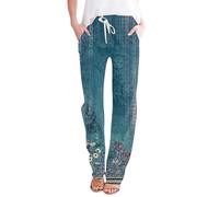 Pantalon Fluide Femme Pantalon Femme Lin Gaze De Coton Ete Leger Detente Été Blanc Indien Noir Vetement Grande Taille Pantacourt Vacances Sarouel 2XL D'Été en Linen Pants Women Basse Pas Cher 7/8 3/4