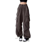 Pantalon Fluide Femme Taille Elastique Cargo UPF 50+ De Travail Chantier Gaze Coton Randonnée Trekking Leger Ete Baggy Convertible Jogging Pantacourt Été