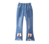 Pantalon Fluide, Jean DéContracté pour Petites Filles Taille éLastique Jambes Larges