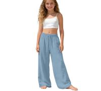 Pantalon Fluide, Pantalon DéContracté éLéGant Et Confortable pour Filles Doux Et Confortable Au Quotidien avec Taille éLastique IdéAl pour Les ActivitéS De Plein Air Et L'éCole