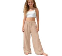 Pantalon Fluide, Pantalon DéContracté éLéGant Et Confortable pour Filles Doux Et Confortable Au Quotidien avec Taille éLastique IdéAl pour Les ActivitéS De Plein Air Et L'éCole