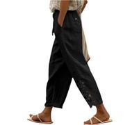 Pantalon Fuseau Femme avec Poche Confort Travail Bootcut Compression Coton Sculptant Sudation Militaire Cuir Baggy Vichy Tunique Elastique Golf Haut De Sport Femme Noir L