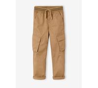 Pantalon garçon cargo droit morphologique tour de hanches fin sable 9A