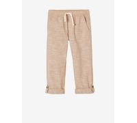 VERTBAUDET Pantalon garçon retroussable en Pantacourt léger Aspect Lin tissé Beige chiné 4A