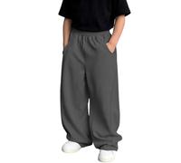 Pantalon garçon uni décontracté pour Tous Les Jours | Pantalon Doux et Confortable pour l'école (Grey, 4-5 Years)